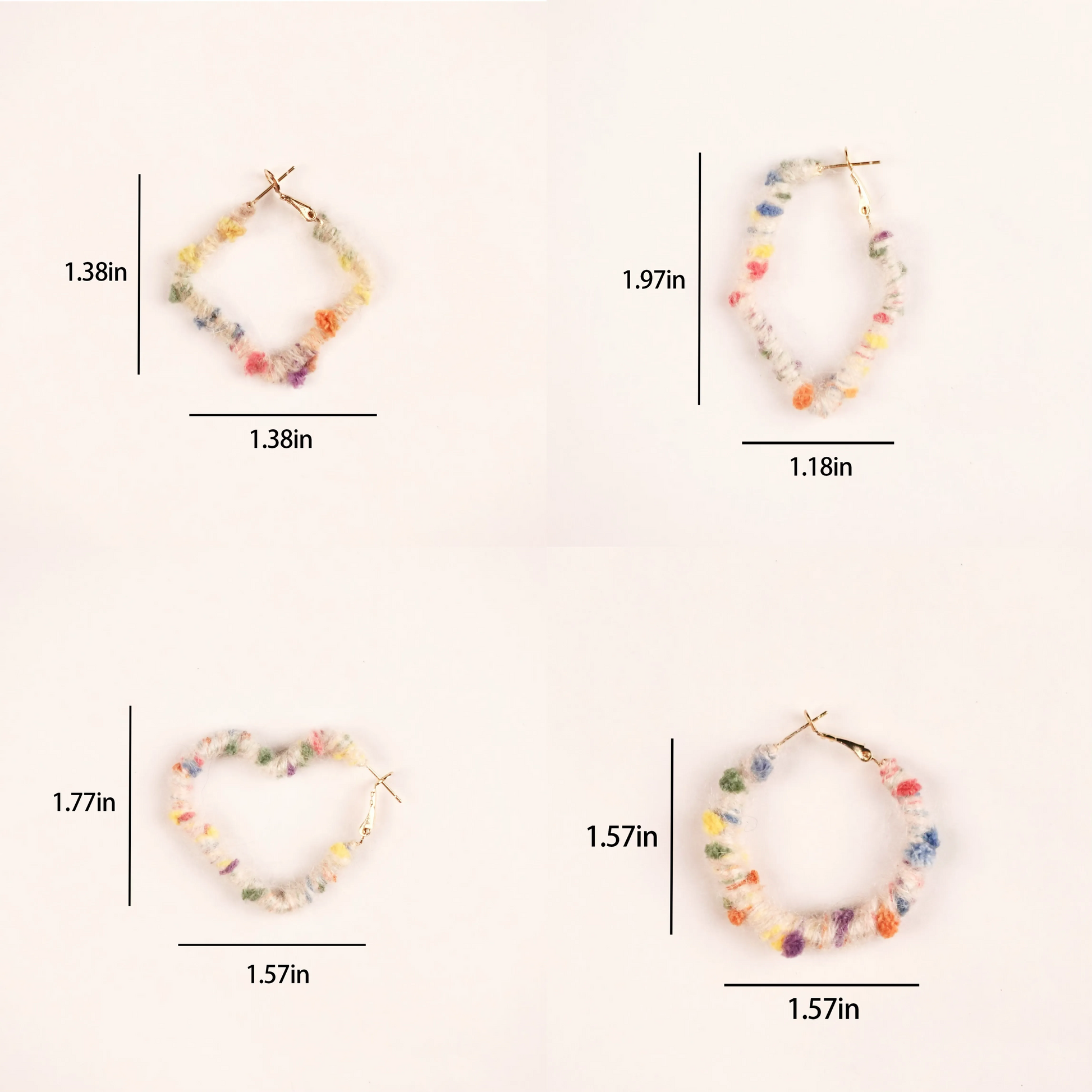 Artisan-Made - White  Yarn Earrings
