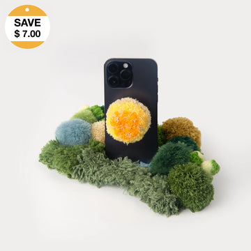 Entoloma unicolor - Handmade Tufted 3D Mushroom Phone Grip-ChillFuzz