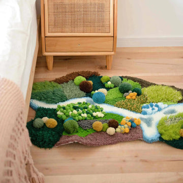 Latitude 37° N - Handmade Tufted 3D Moss Rug-ChillFuzz