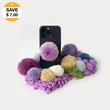 Porpolomopsis lewelliniae - Handmade Tufted 3D Mushroom Phone Grip-ChillFuzz