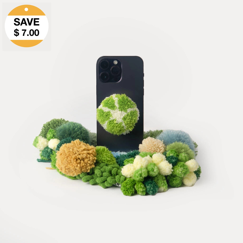 Russula virescens - Handmade Tufted 3D Mushroom Phone Grip-ChillFuzz